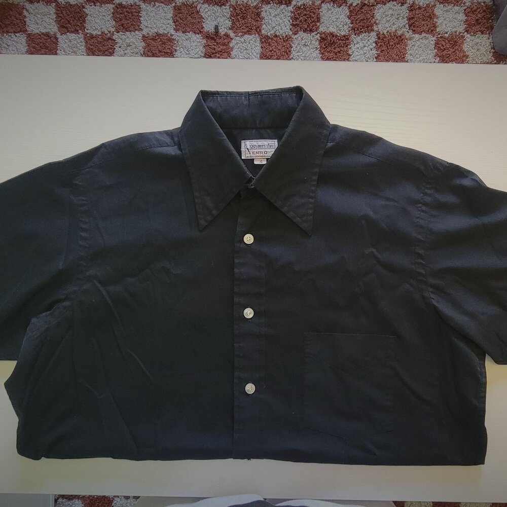 Men's Vintage Black Button Down